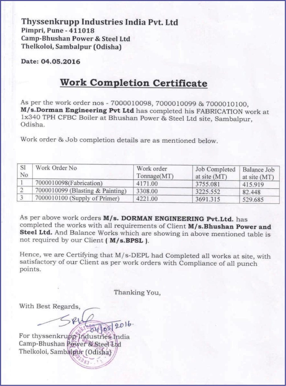 certificates