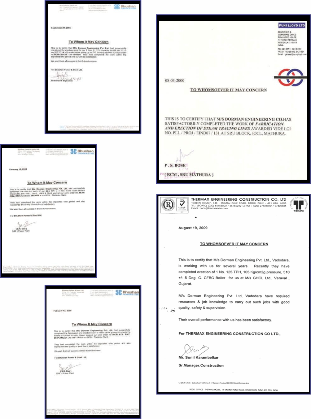 certificates